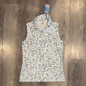 Puma Women's Tank Top - Blue and Yellow Butterfly Print - NWT